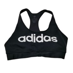 Adidas Logo Sports Bra Workout Women's Size Small Climalite Black White Graphic
